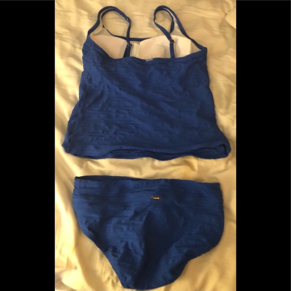 Lands End 2 piece tankini- size 12 - beautiful ultramarine blue. NWOT - Picture 2 of 3